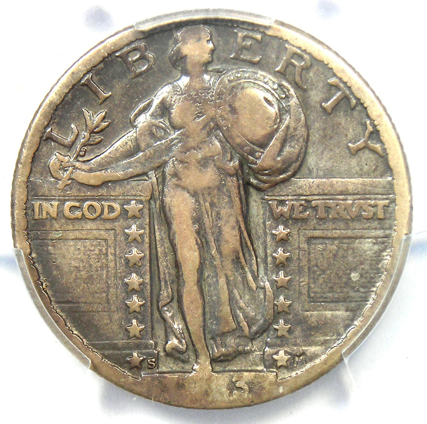 1923-S Standing Liberty Quarter 25C Coin - Certified PCGS VF Detail - Rare Date!