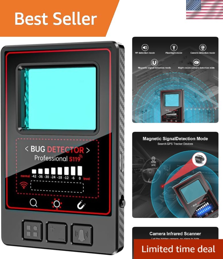 2025 Hidden Camera Detector with Night Vision & 8-Level Sensitivity, Anti-Spy