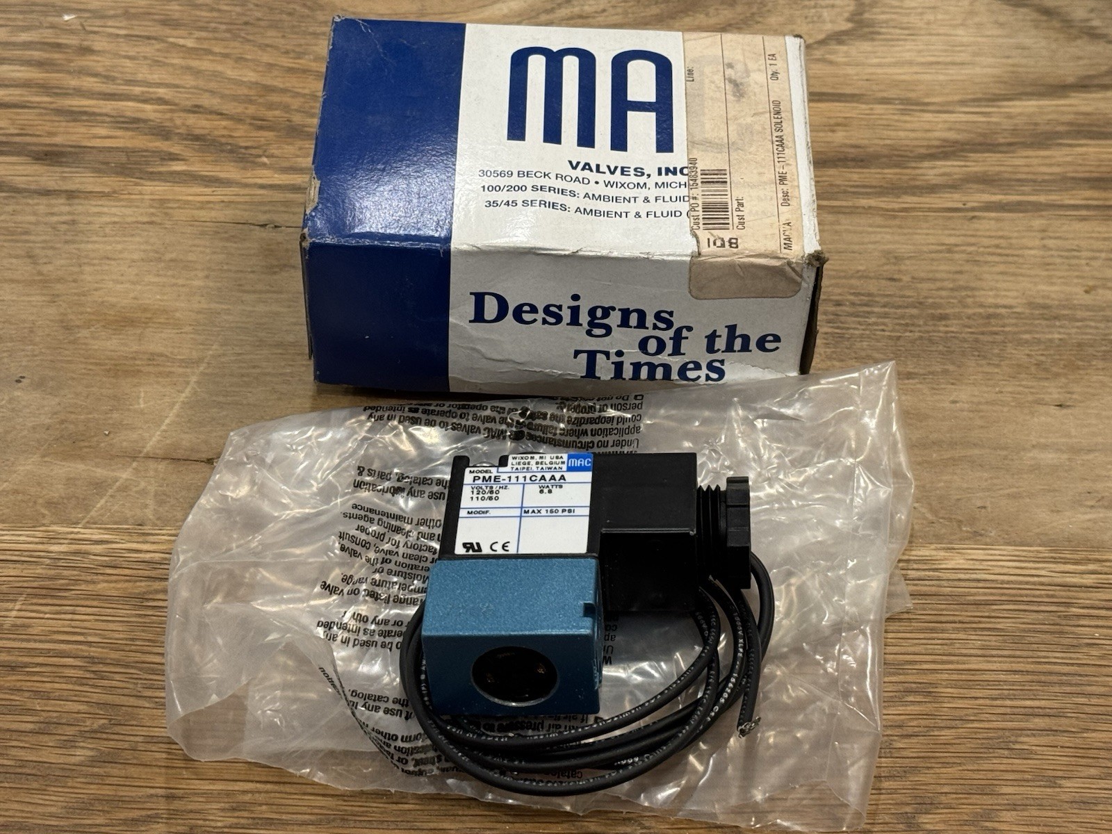 NEW MAC Valves PME-111CAAA Solenoid Valve 6.8W 150PSI 120V Pilot 1/2 INCH NPS