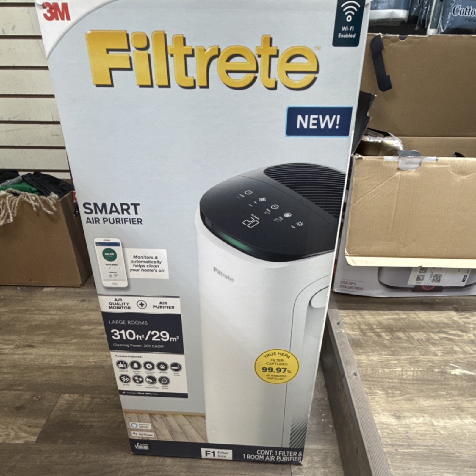 Filtrete F1 Smart Wi-Fi Tower Air Purifier True HEPA for 310 sq ft Rooms