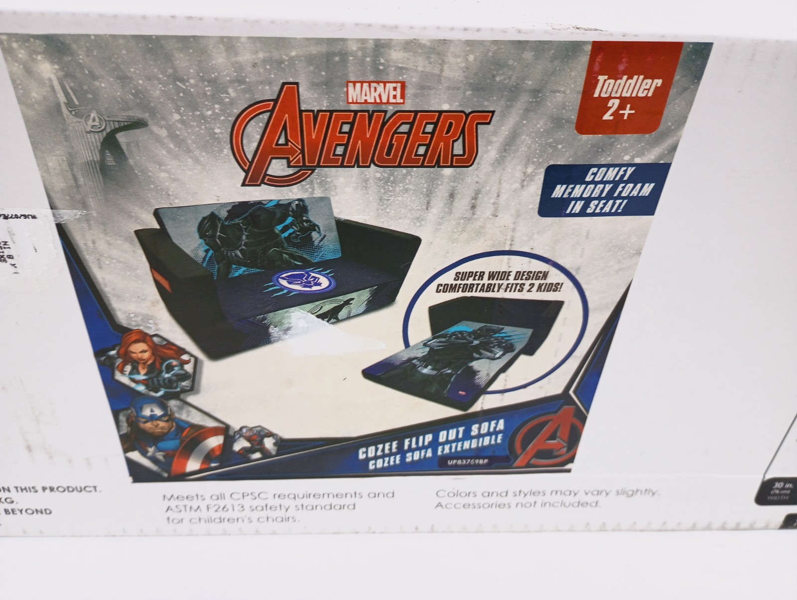 DELTA MARVELS AVENGERS UP83759BP TODDLER COZEE FLIP OUT SOFA NAP MAT 30Wx17Dx15H