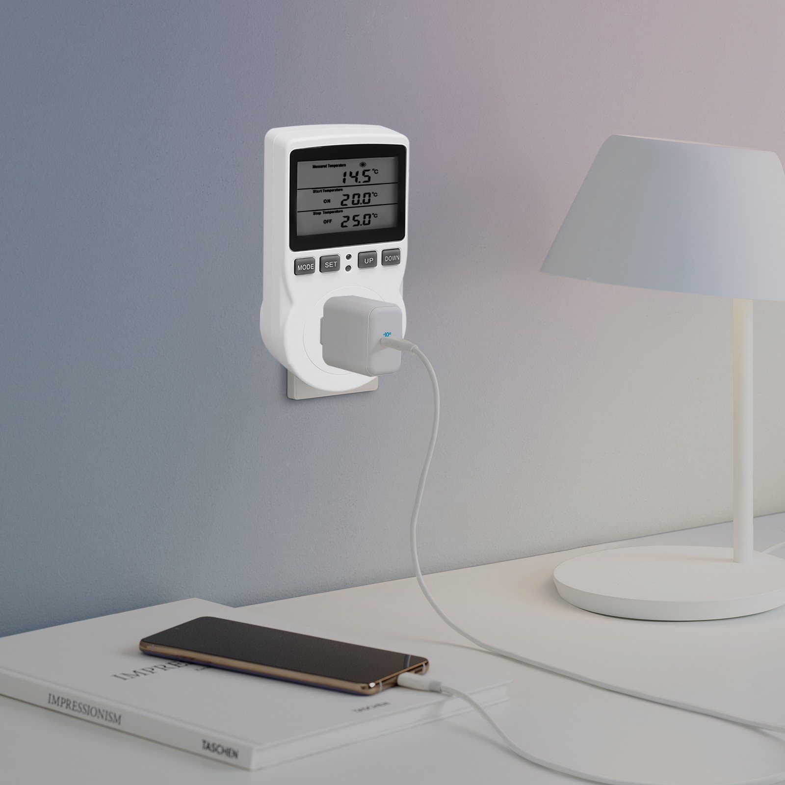 Outlet Plug Temperature Controller Dual Display Outlet Thermostat For Greenhouse