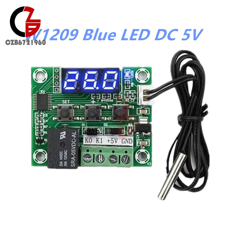 DC 5V W1209 Blue LED Temperature Switch Thermometer Controller Thermostat Sensor