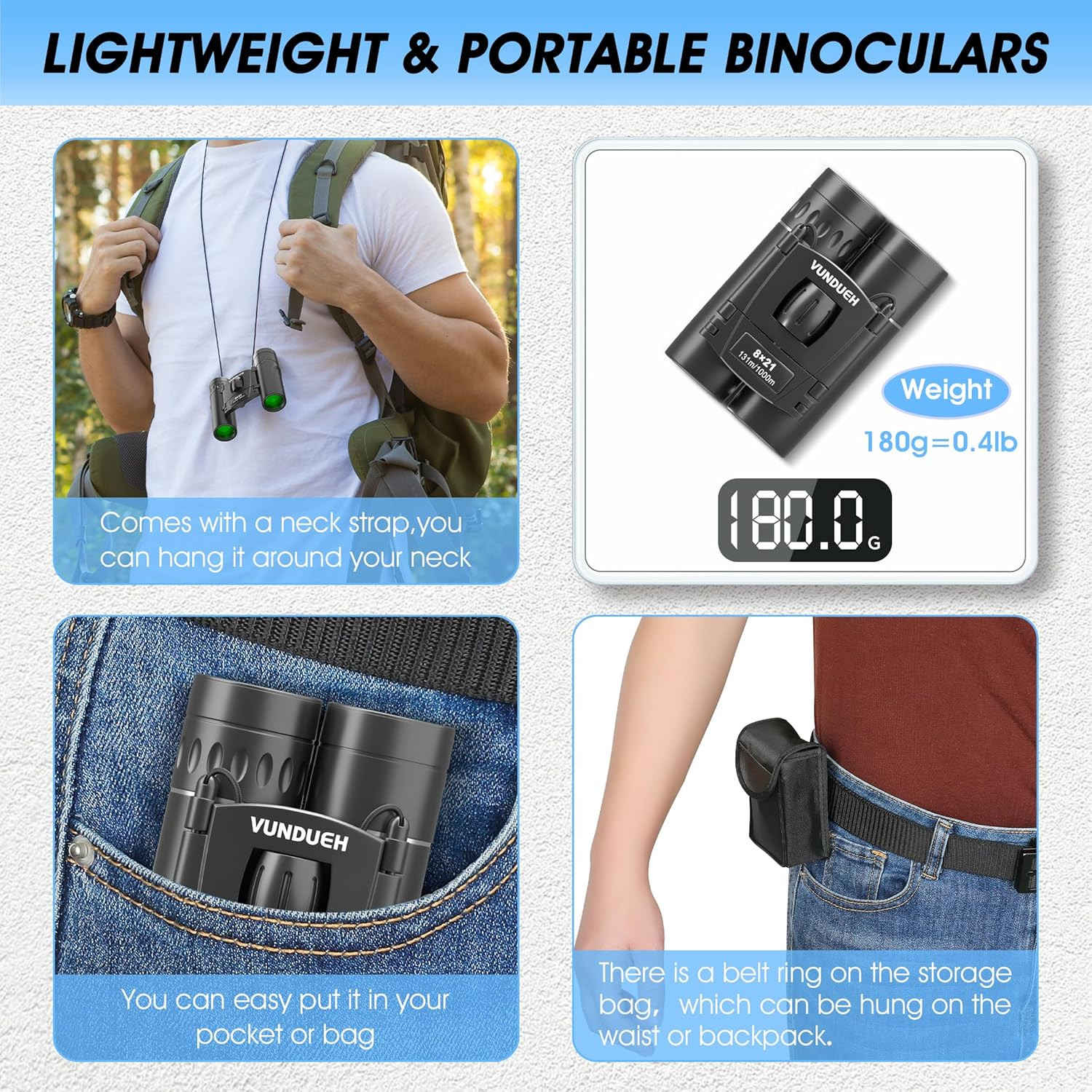 Mini Compact Binoculars, Waterproof High Powered Easy Focus, Ideal Outdoors