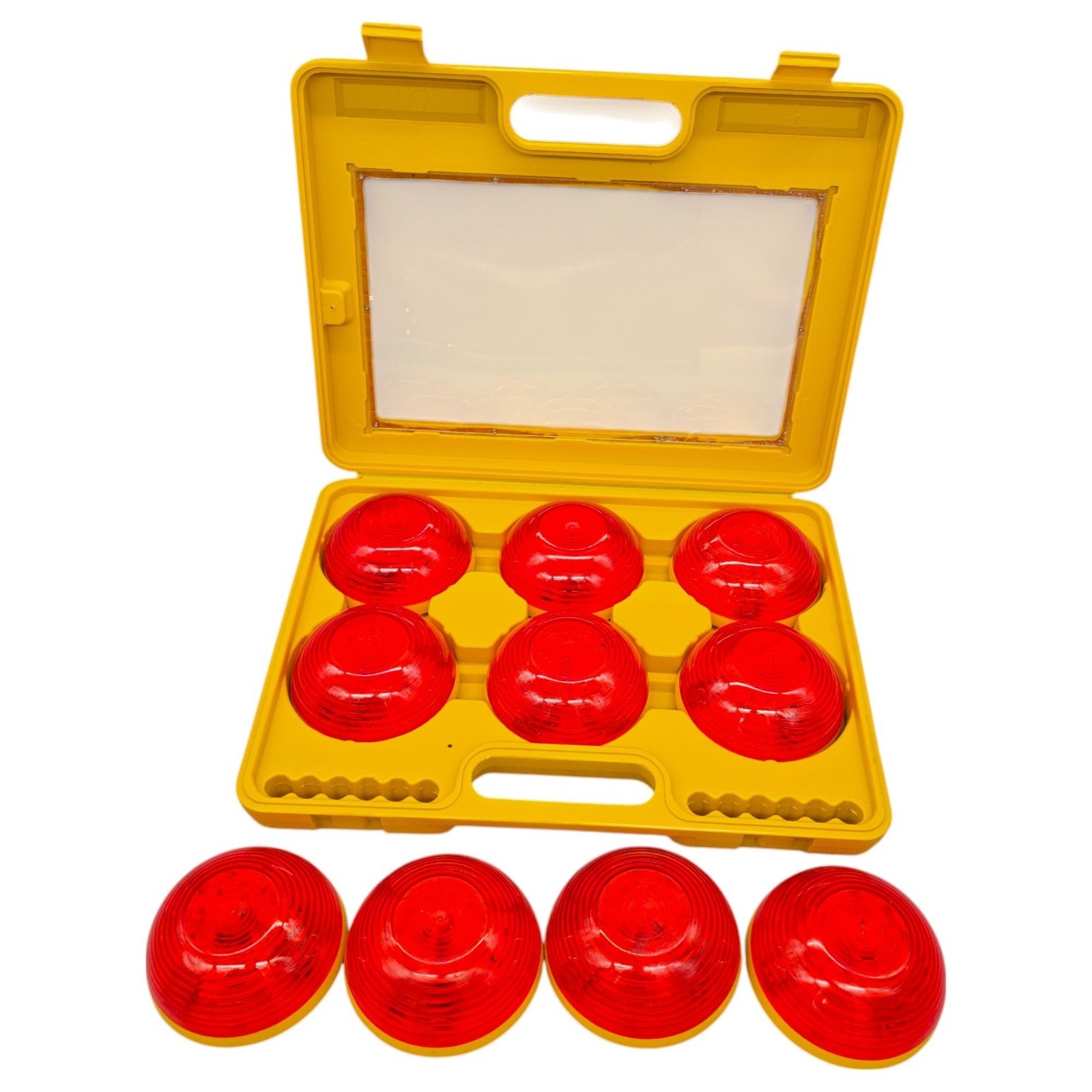 10-Piece Flare Alert LED Emergency Safety Flare Kit Yellow Storage Case Magnetic