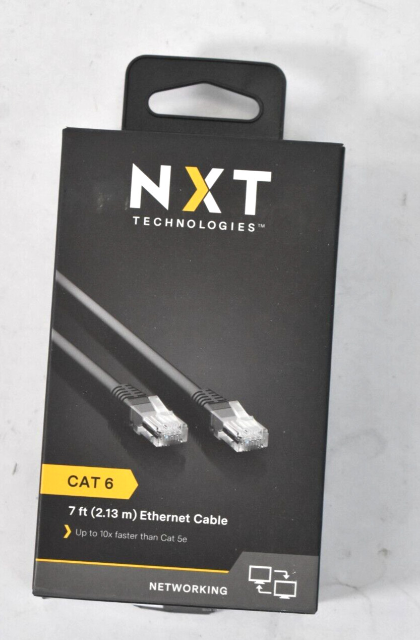 NXT Technologies Cat 6 7' Ethernet Cable Networking Cord Black NX29774