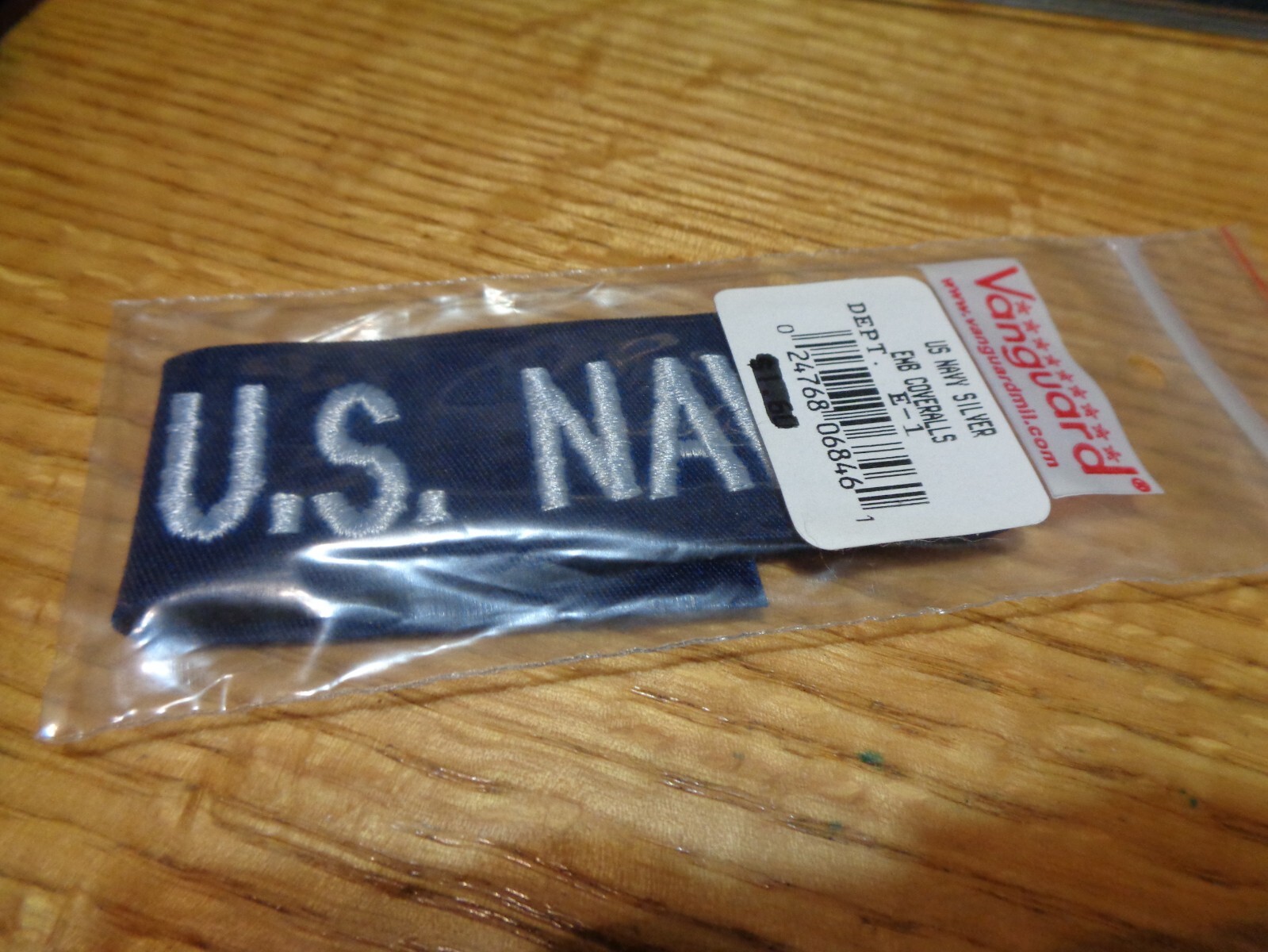 USN NAVY ID WHITE ON BLUE USN NAVY BLUE PATCH COVERALL TAB  VANGUARD NIP  NEW
