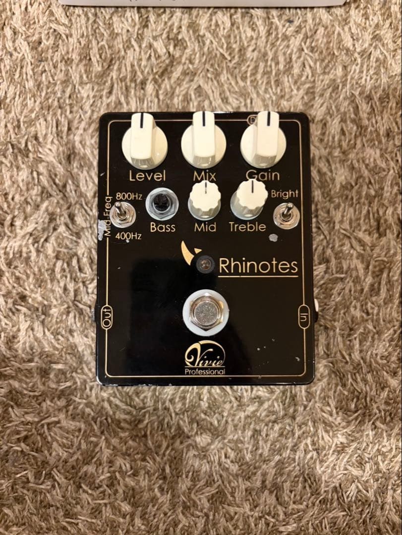 Rhinotes Bass Effect Pedal Level, Mix, Gain, Bass, Mid, Treble Used