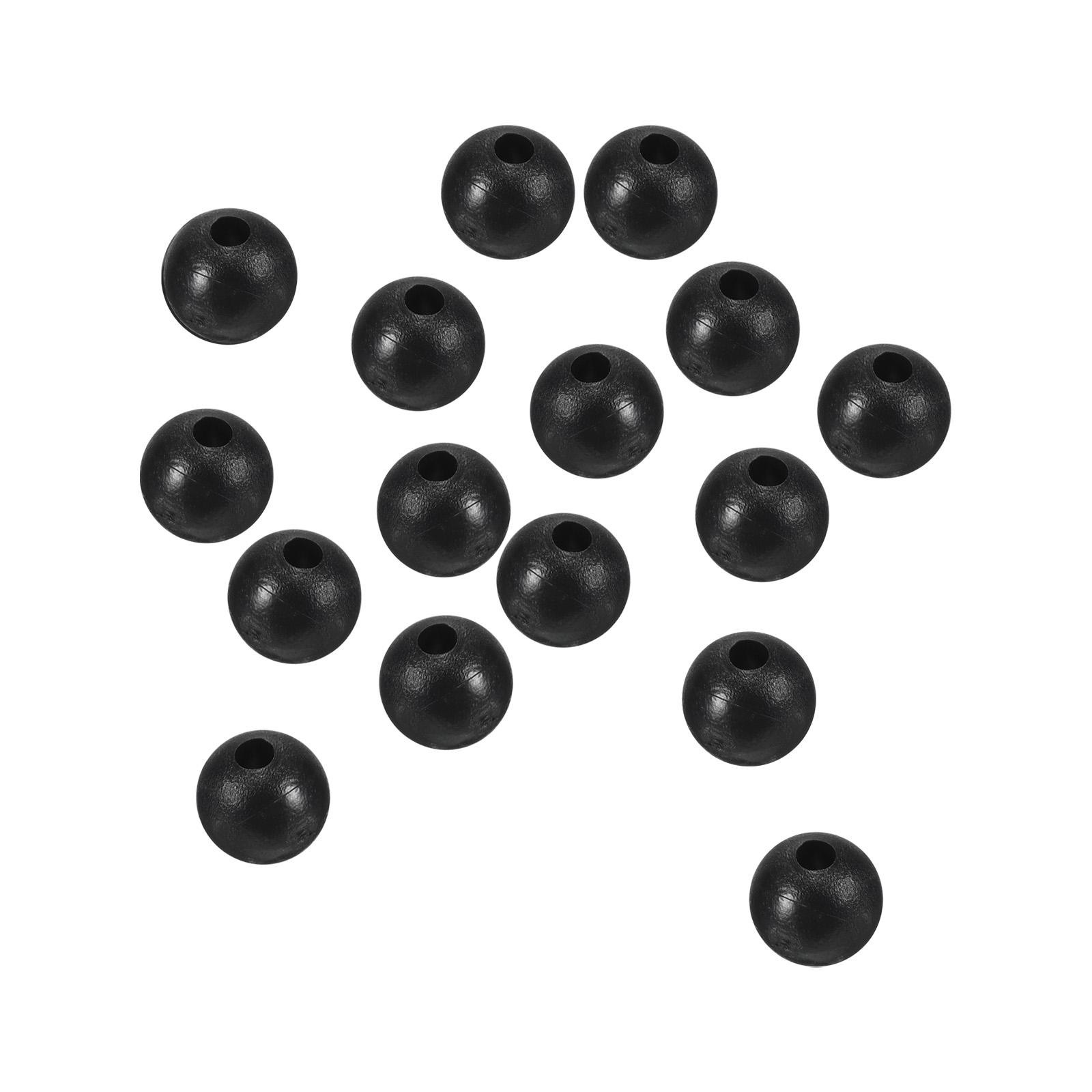 200Pcs 5mm Dia Round Plastic Fishing Beads Tackle Tool Black