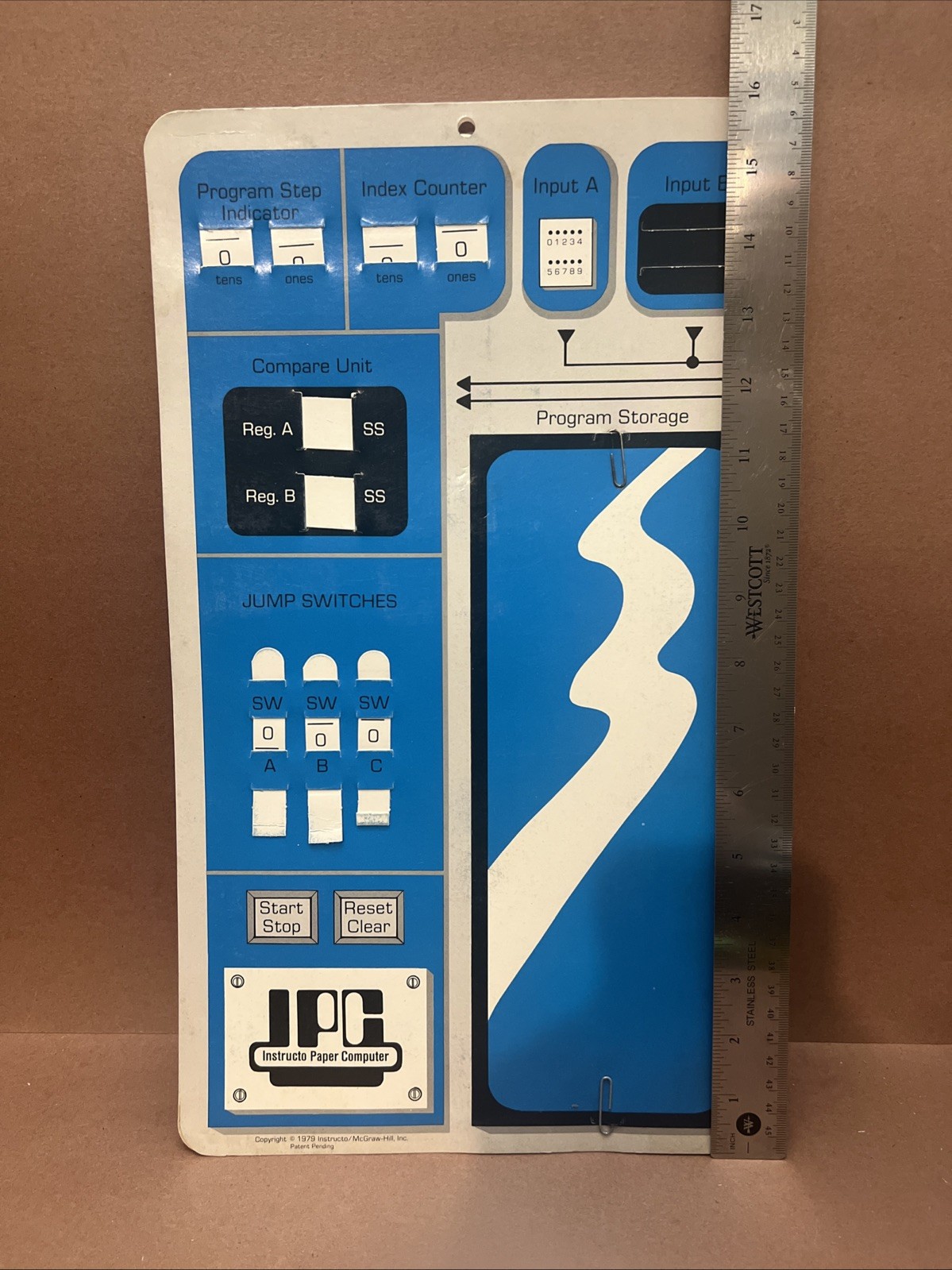 Instructo Paper Computer Programmable 1979 TRS-80 ERA McGraw-Hill Board Only IPC