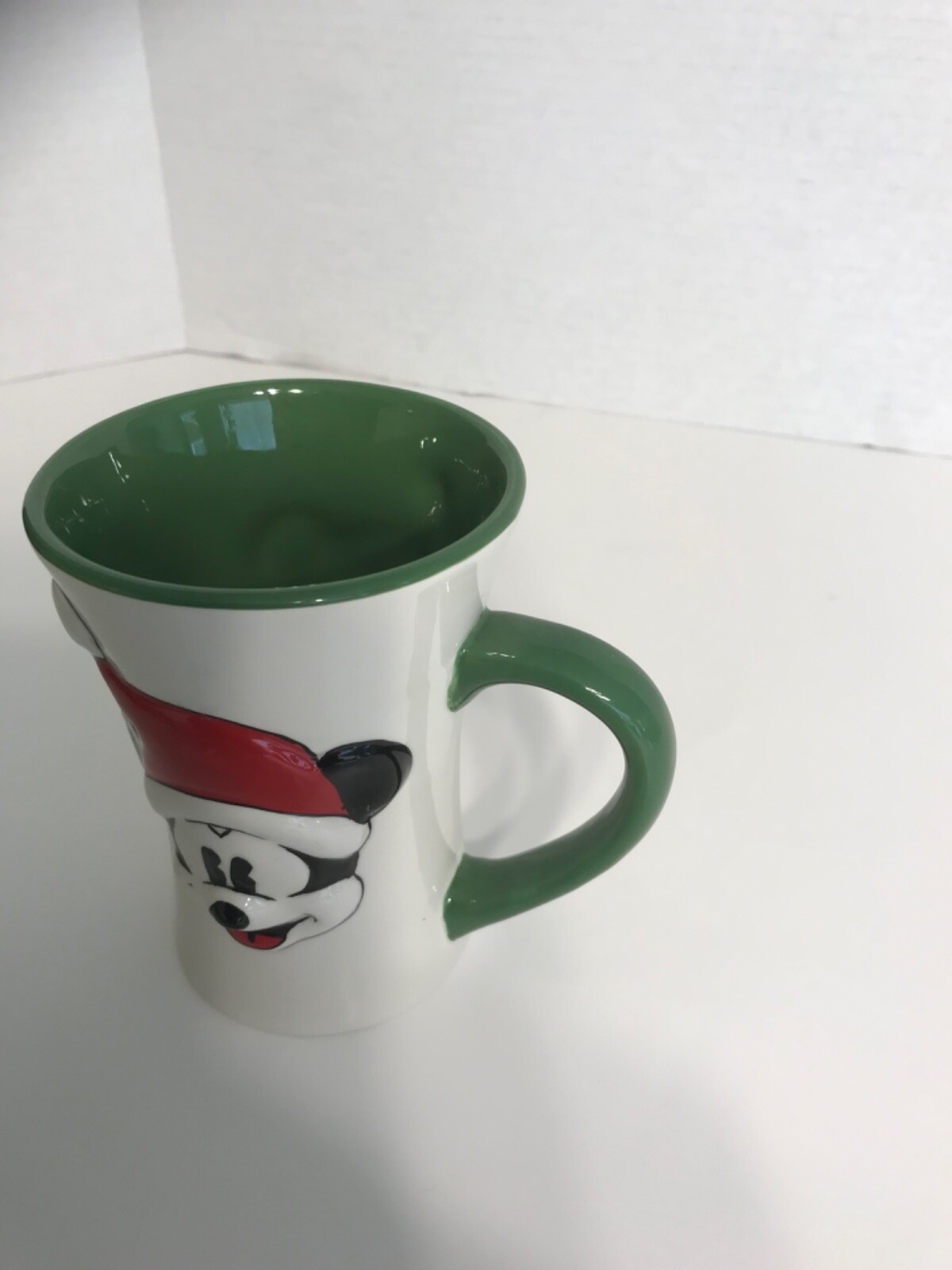 Vintage Disney Mickey And Minnie Mouse 3D Christmas Santa Claus Hat Coffee Mug