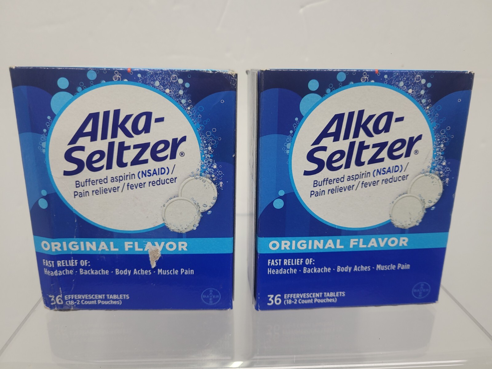 2--Alka-Seltzer Original Effervescent Aspirin Pain Relief 36ct eachEXP: 8/2026