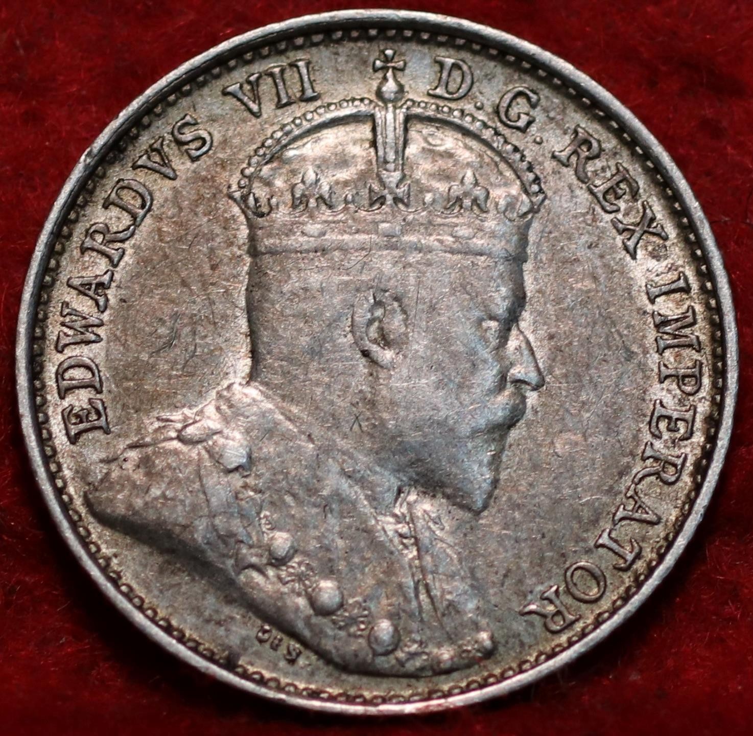 🇨🇦 1903-H King Edward VII 5 Cents Xtra Fine Silver Coin Canada