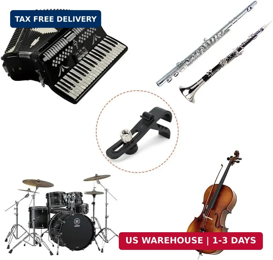 Drum Microphone Clip, 4PCS Adjustable Mic Clamp Mount | 4PCS mic clip set for dr