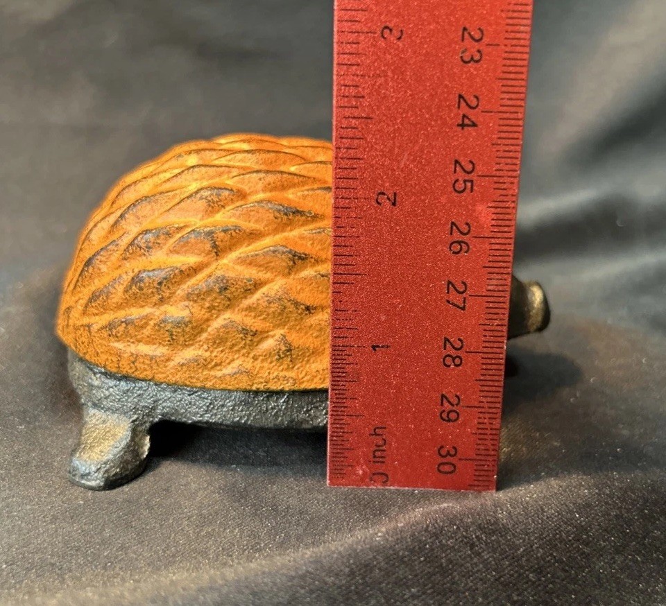 Small Cast Iron Hedgehog Hide a Key / Trinket Box