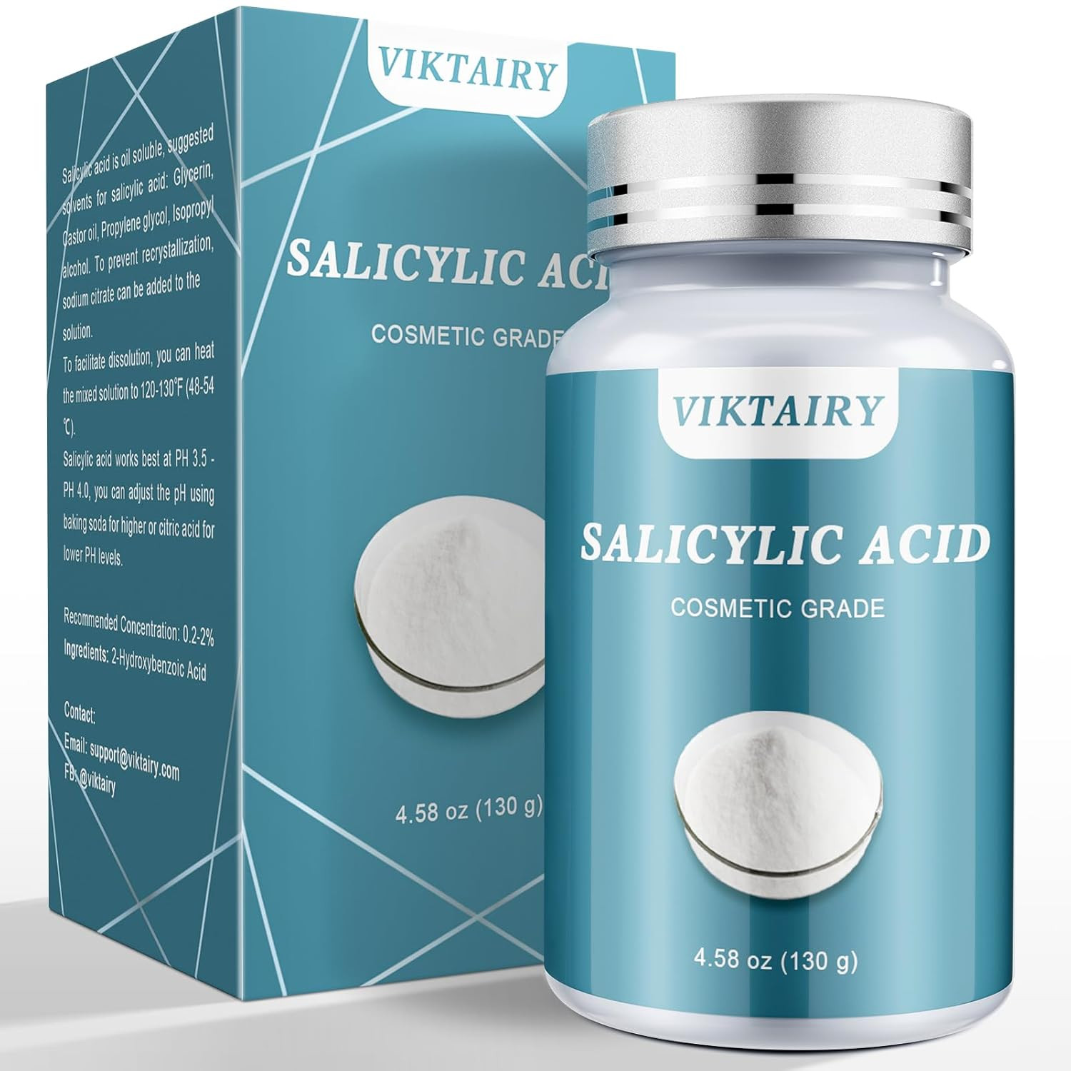 Salicylic Acid Powder (4.58 Oz/130 G), Ultra Pure Cosmetic Grade Original Ingred