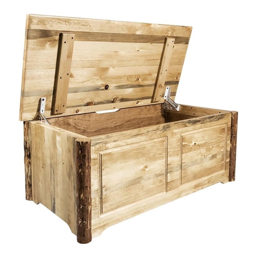 Montana Woodworks Glacier Country Small Solid Wood Blanket Chest in Brown
