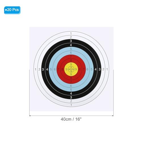 Archery Target Paper 16 Inch, 30 Pack Standard Full Ring Bow Arrow Target