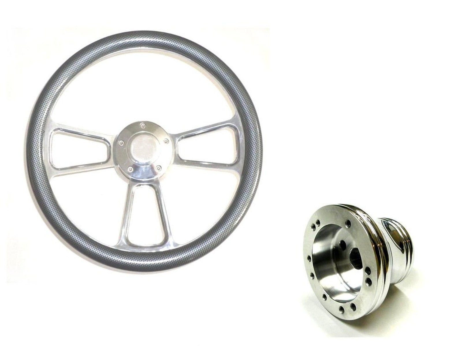 New World Motoring EZ-GO Polaris Ranger 14" Billet & Carbon Fiber Steering Wh...