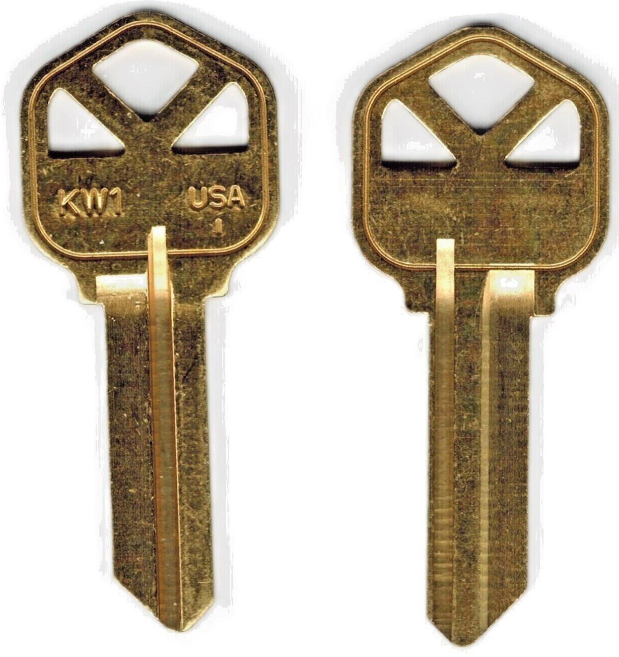 2 New Uncut Ilco Kwikset KW1 Brass Key Blanks Fits KW1 KW10