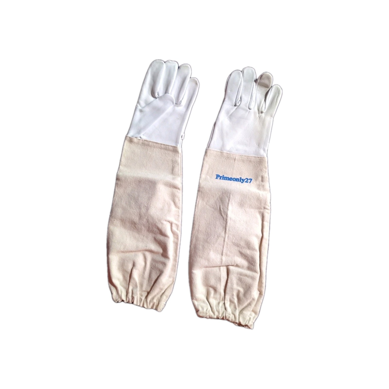 Primeonly27  Medium professional beekeeping gloves canvas cuff goat skin leather
