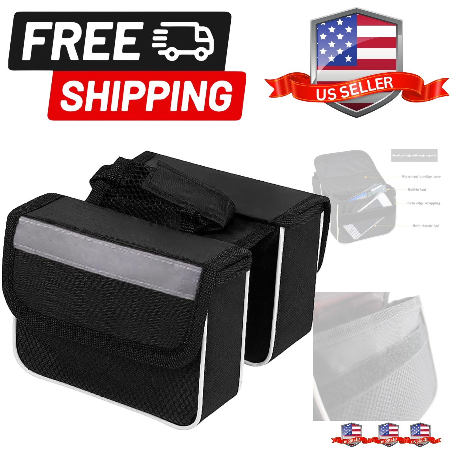Bike frame bag handlebar bags for mountain bikes waterproof portable storage ...