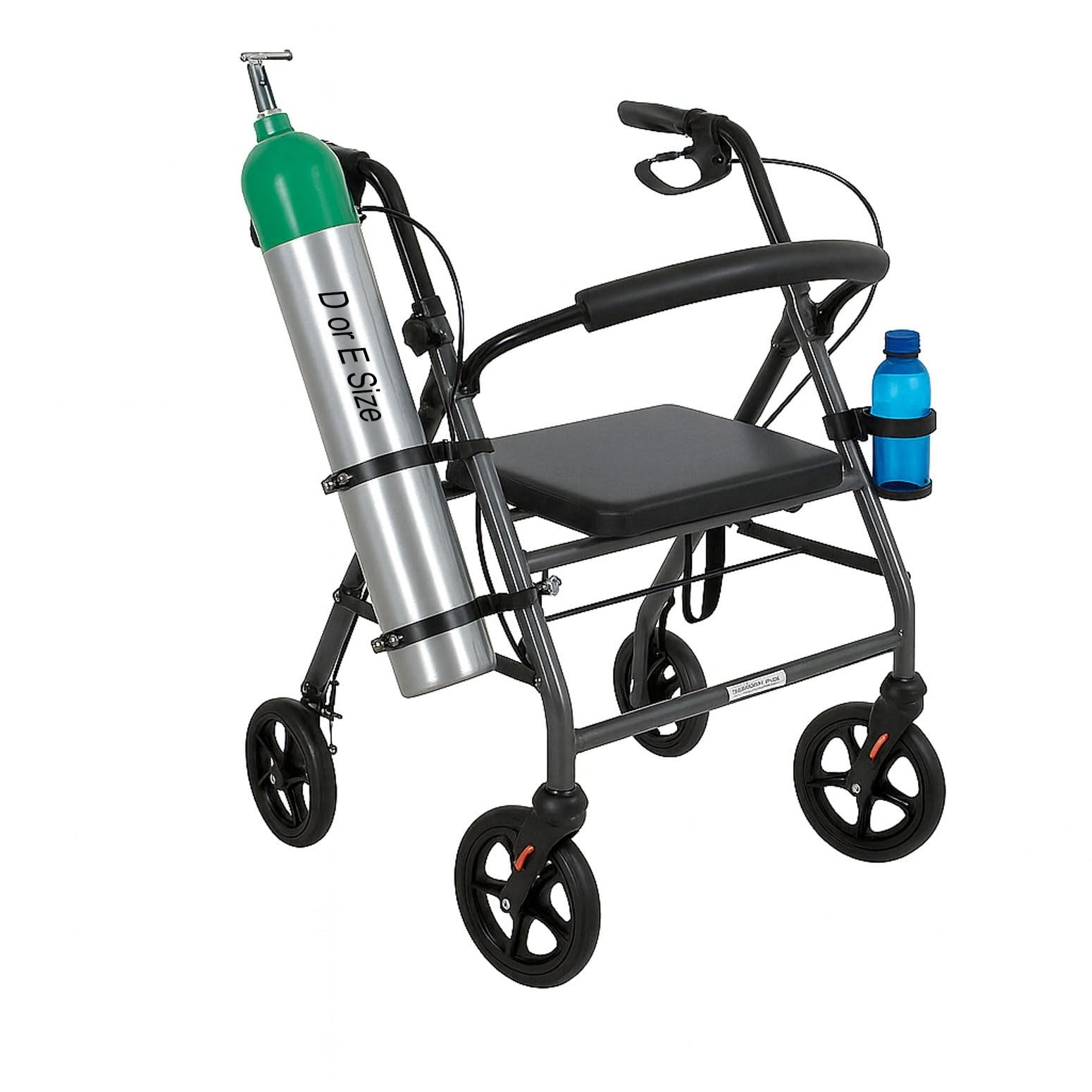 Oxygen Tank Holder for Walker and Rollator Fits D and E Cylinders for 1 inch ...