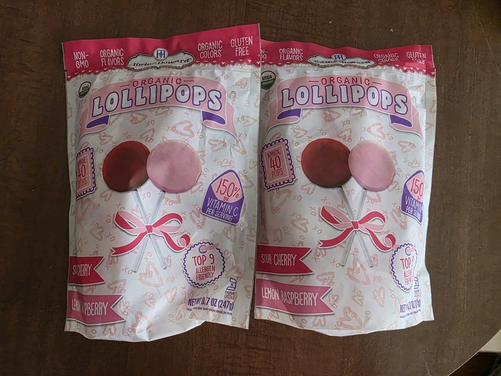 2 Bags Torie and Howard Organic Lollipops 2 Flavors 8.7oz New Sealed Exp. 11/27