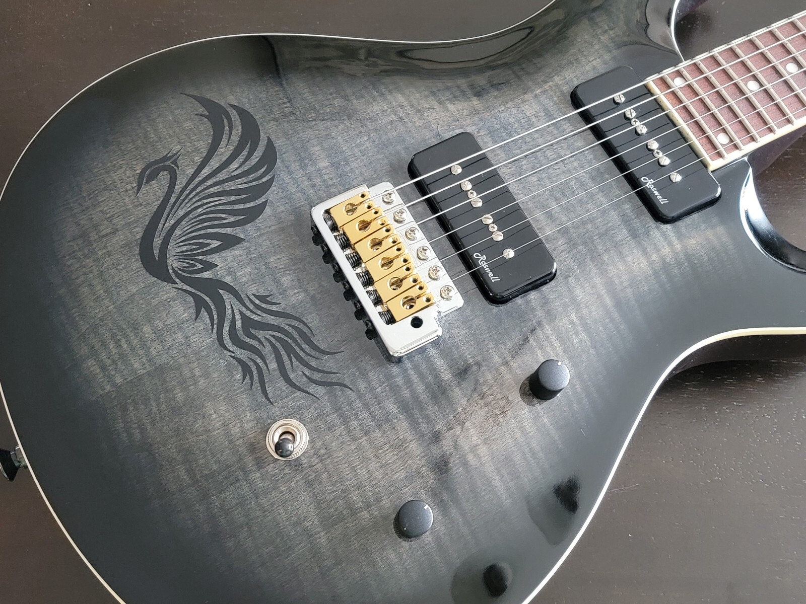 Guitar Body Phoenix Bird Design #5 Vinyl Decals Inlays for Any Guitar 30 Colors!