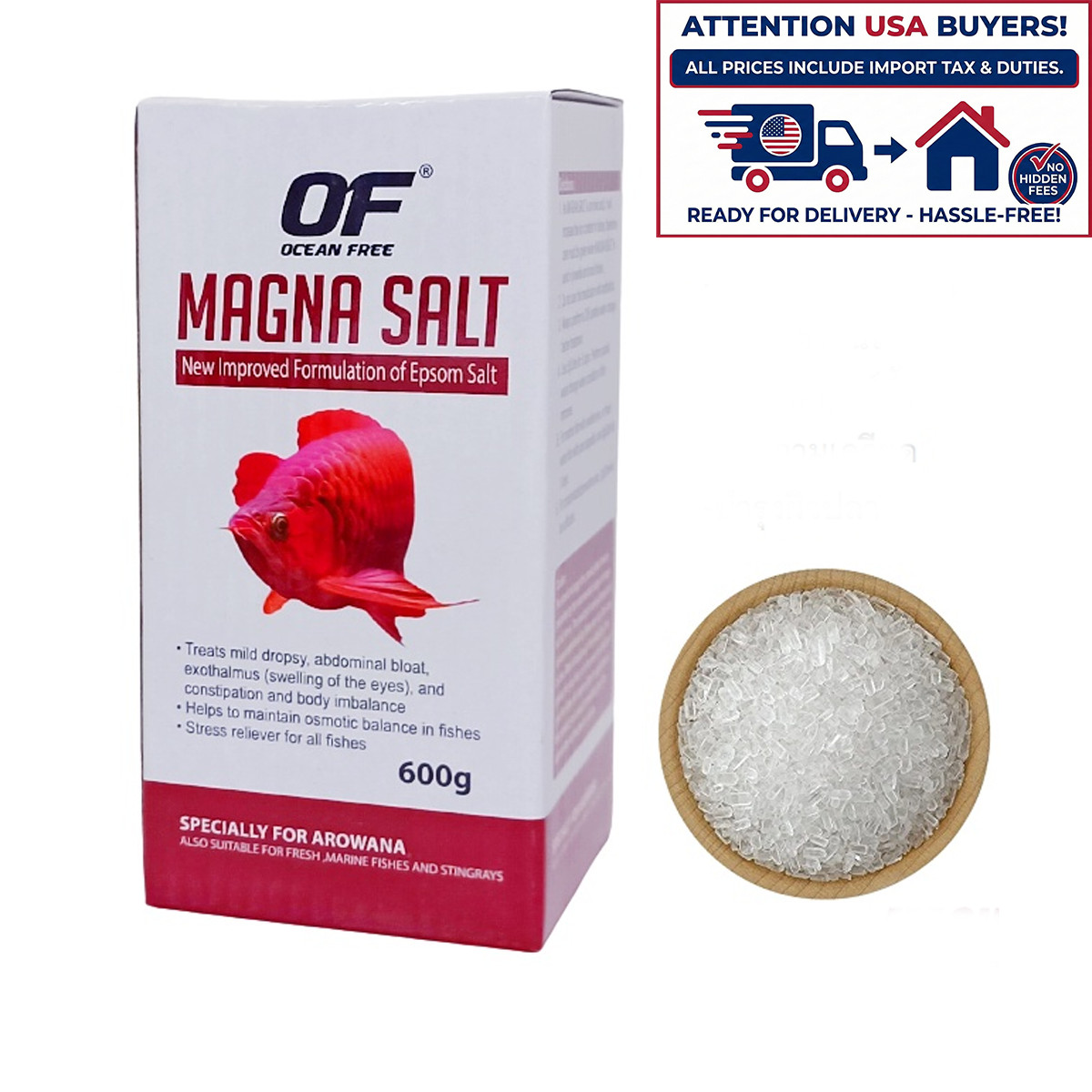 600g OF MAGNA SALT Epsom Salt mineral supplement for fish Prevent disease