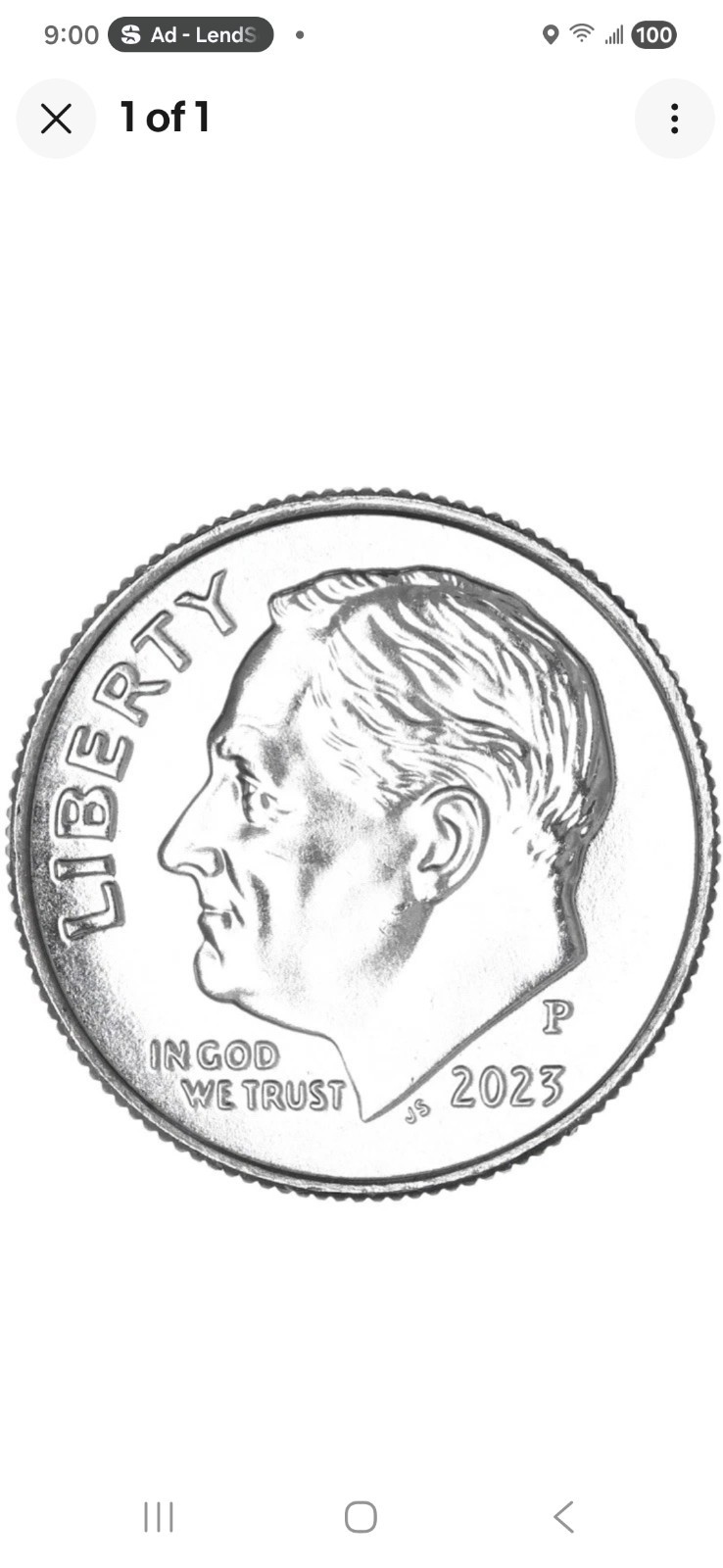 2023 - P    BU  UNC   ROOSEVELT DIME from Logistics Rolls * FREE SHIPPING *