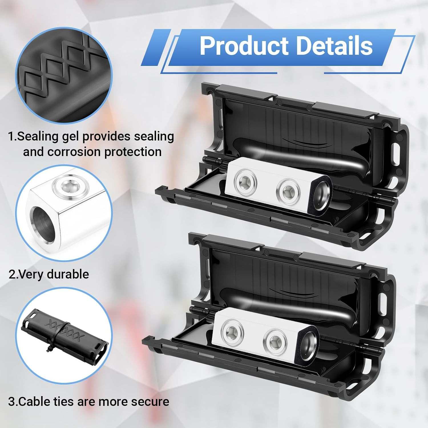 2 Sets 2-4/0 AWG Range Underground Wire Splice Kit with Protective Ca