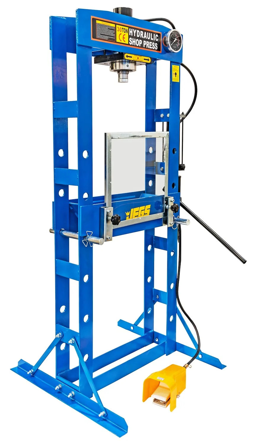 JEGS 30-Ton Hydraulic Shop Press w/Air Operated Foot Pedal