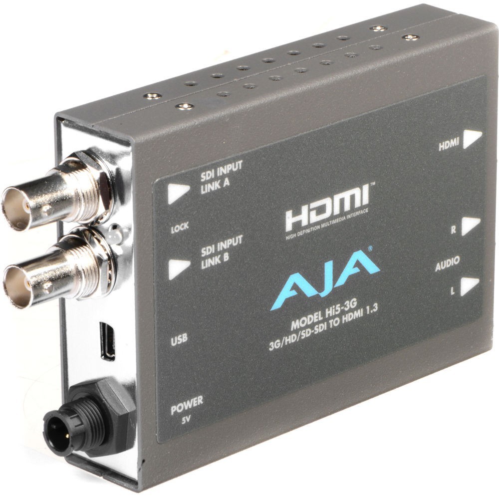 AJA Hi5-3G Mini Converter (3G/Dual Link/HD/SD-SDI to HDMI) | MPN# HI5-3G
