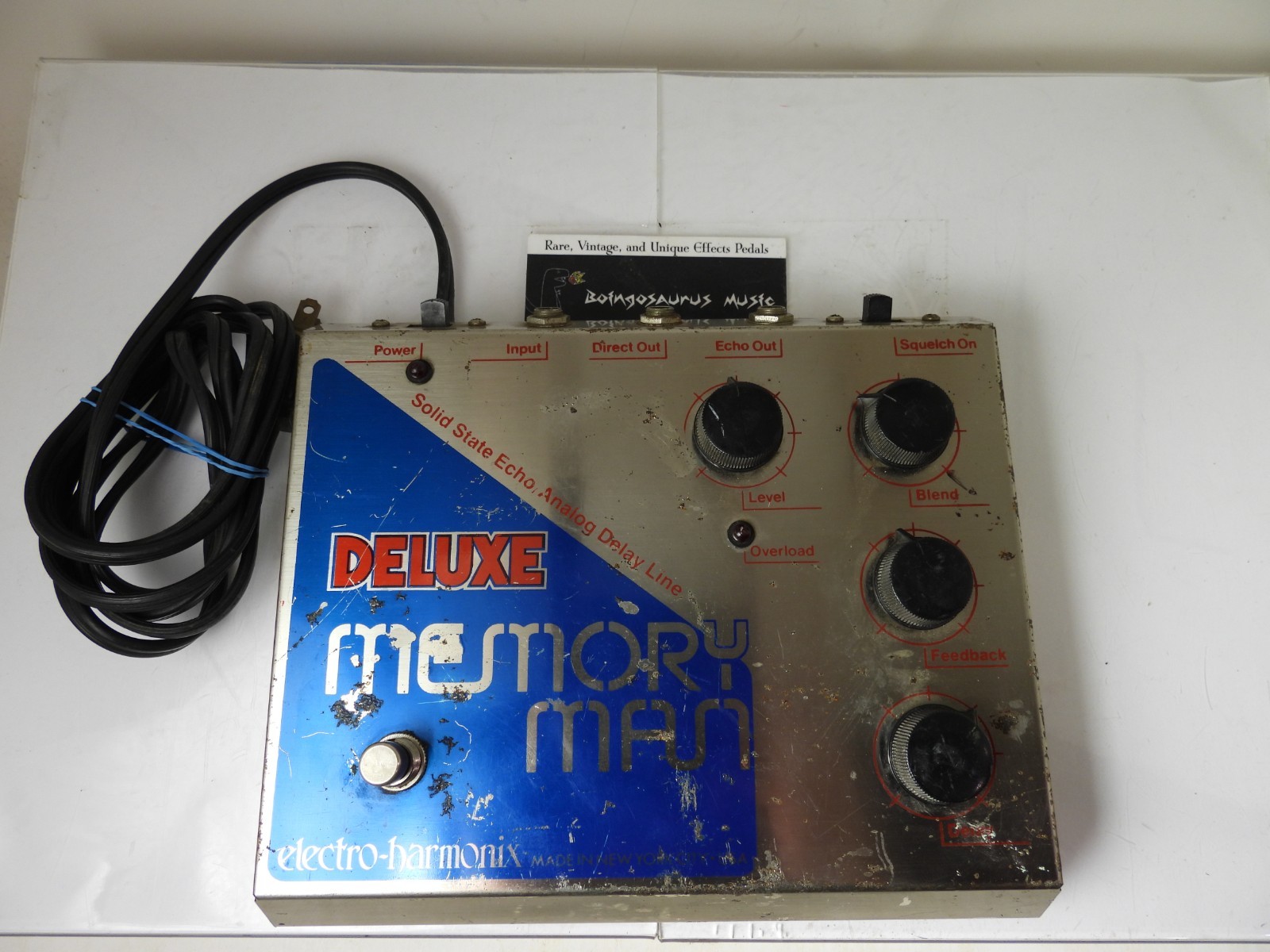 Vintage Electro Harmonix Deluxe Memory Man Echo Delay Effects Pedal BLUE FACE
