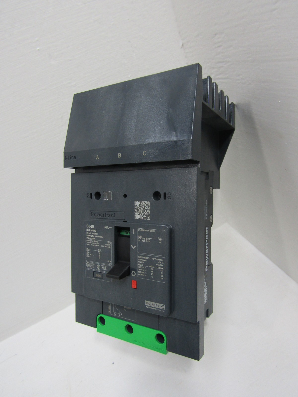 Square D BJA36040 40 Amp PowerPact I-Line Circuit Breaker 40A BJ40 New Take Out