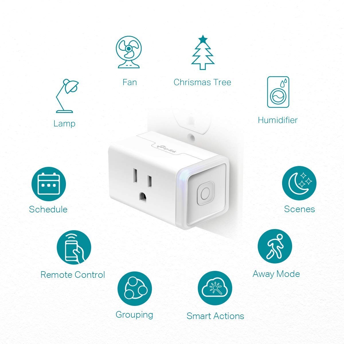 Hands-Free Smart Wi-Fi Plug - Works with Alexa & Google, Remote Control, 2-Pack