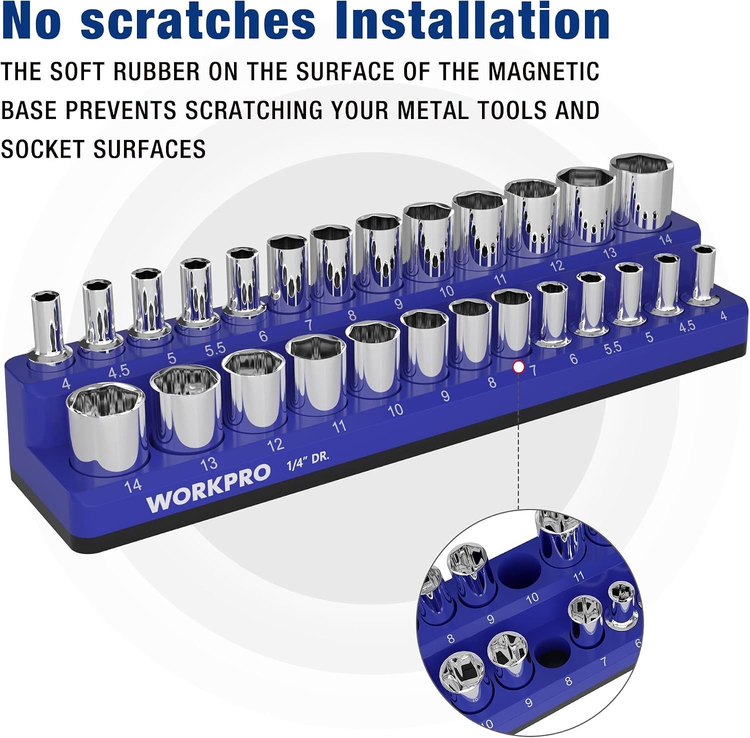 Effortless Organization: 26-Piece Magnetic Socket Holder with Soft Rubber Base