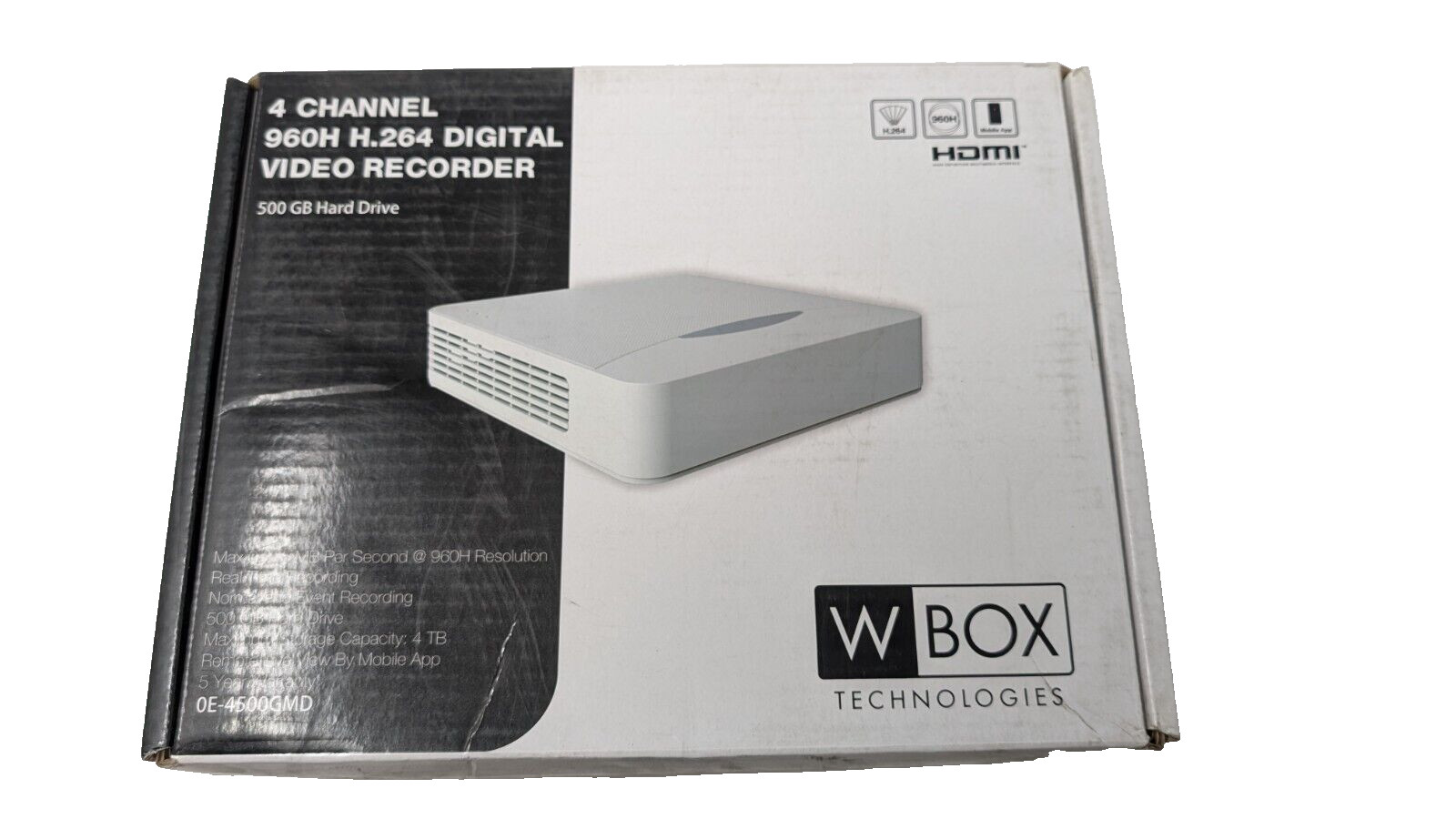 W Box 0E-4500GMD 4CH HDMI 500GB HD 9600H H.264 DVR
