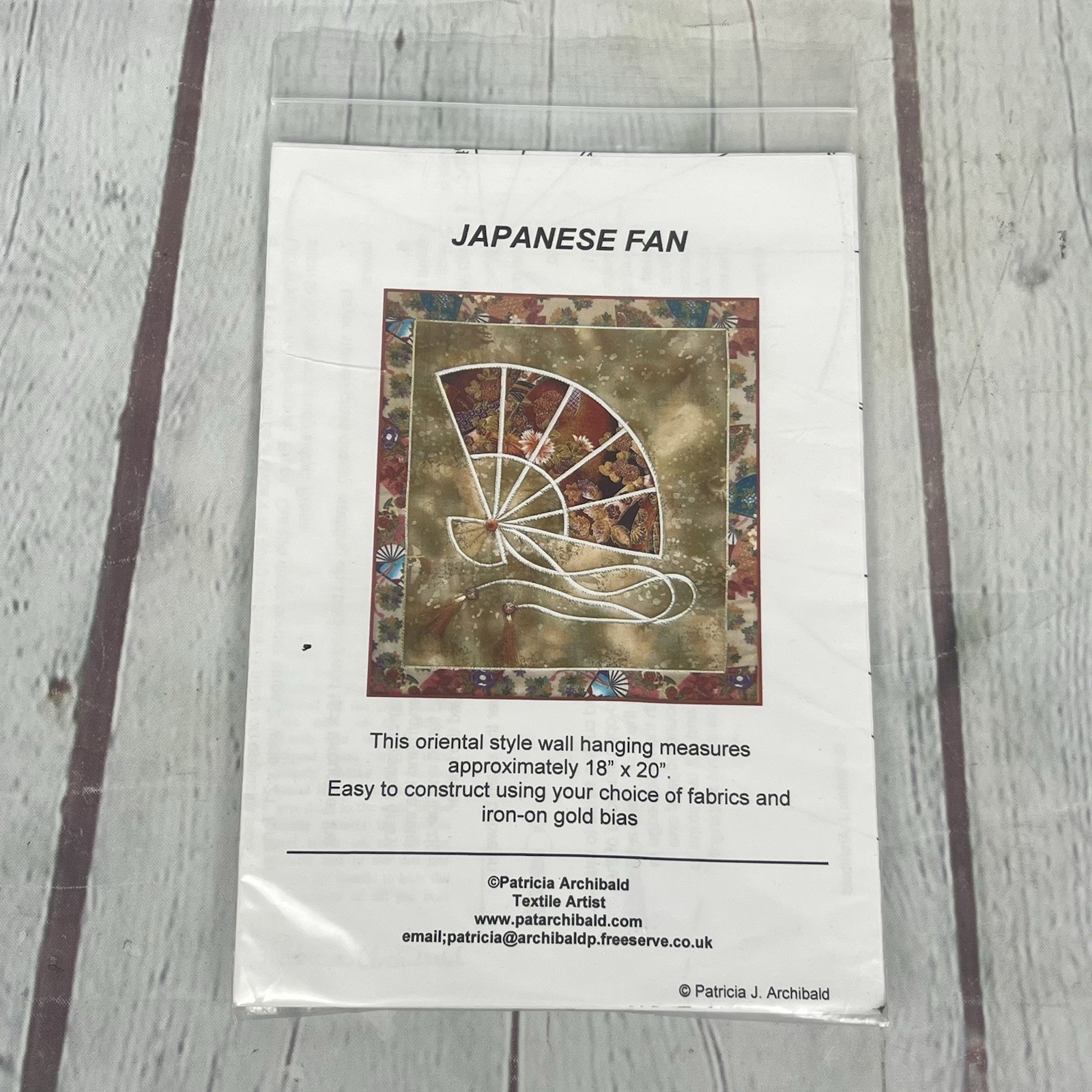 Japanese Fan 18" x 20" Wall Hanging Quilt Pattern By Patricia Archibald