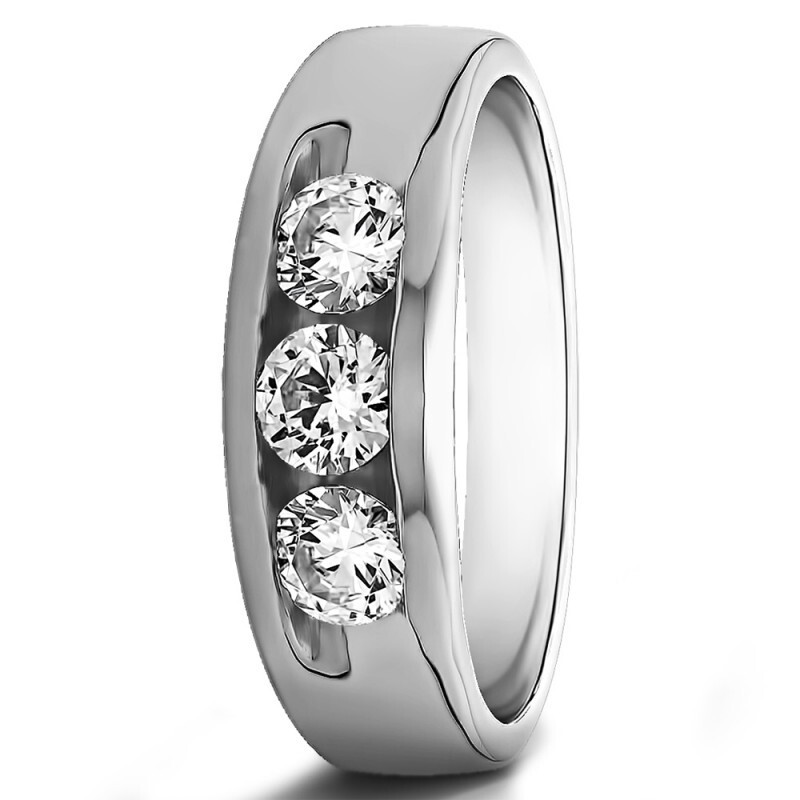 Round Cut Lab-Created 1.50Ct White Diamond Wedding Band Ring 925 Sterling Silver