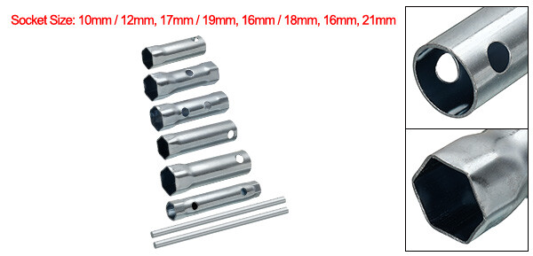 6 Pcs Ignition Spark Plug Spanner Set Dual-Ended Wrench Socket