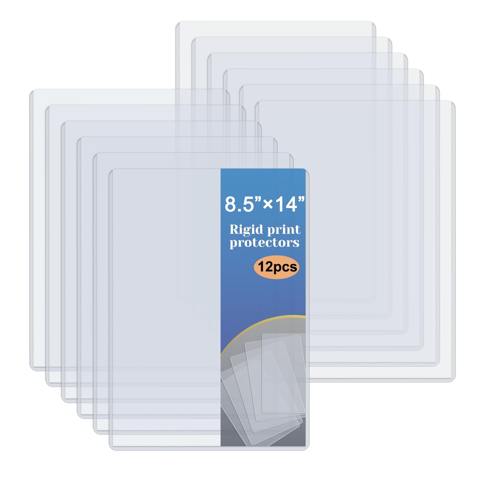 Rainmae 12 Pack 8.5" x 14" Rigid Print Protectors, Clear Waterproof Hard Plas...