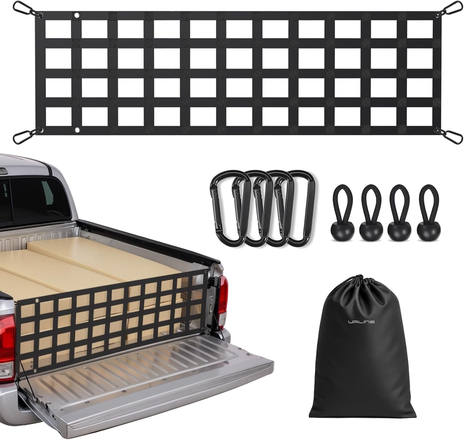 Heavy Duty Tailgate Net for Truck Bed 50X18 Cargo Net Durable Truck Bed Extender