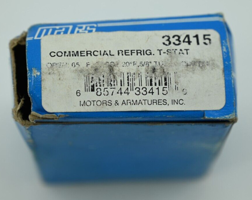 MARS 685744-33415 Refrigeration Thermostat Open 65 F Close 20 F 5/8" Tube
