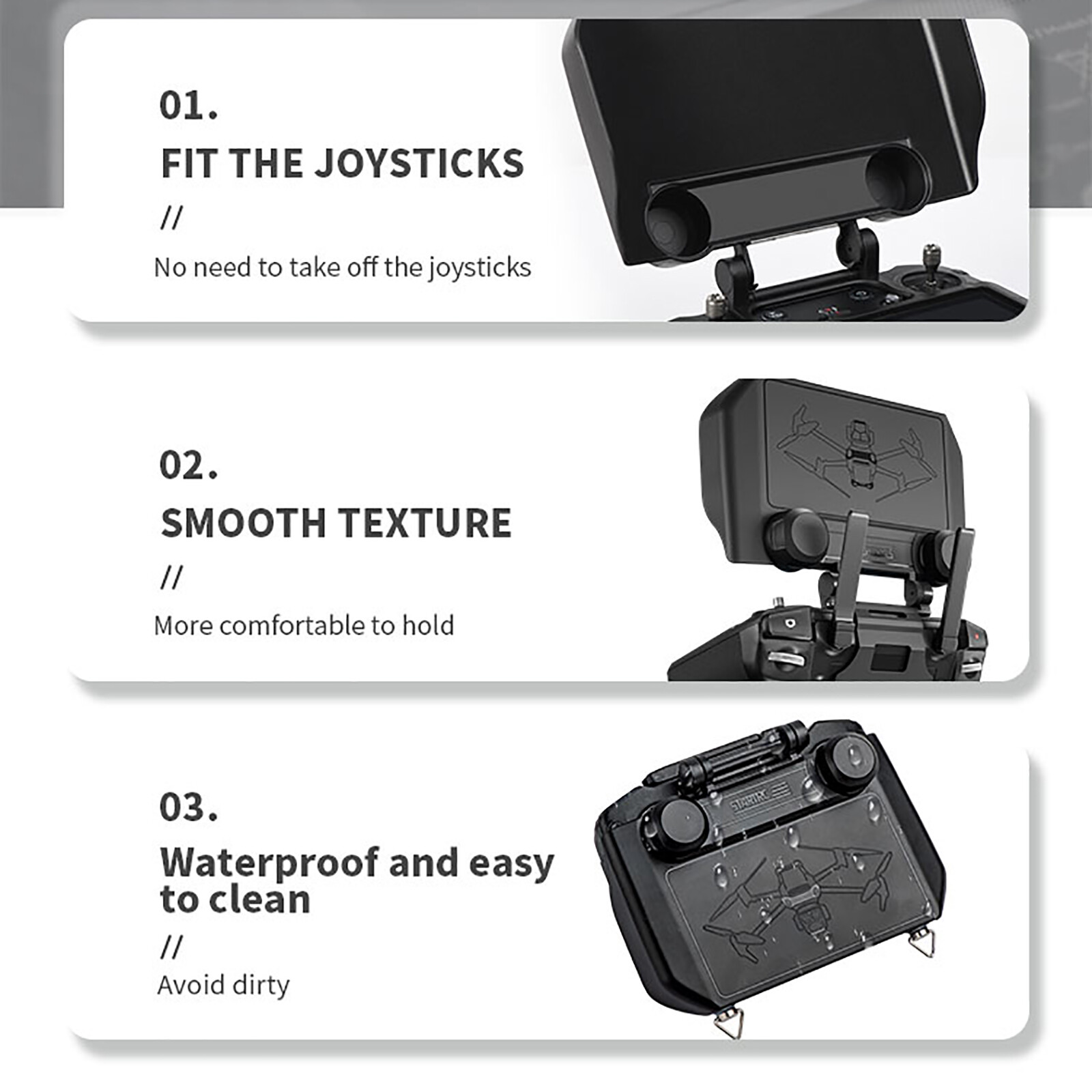 Protective Cover Screen Protector Case with Sun Hood for RC Pro Controller
