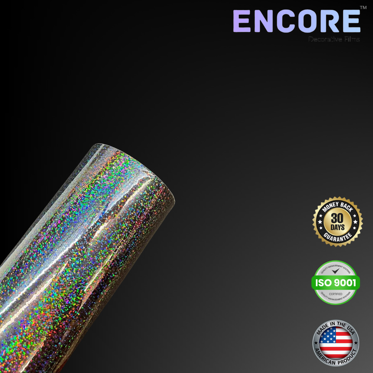 Encore® EFX21 Grey Sequins Holographic Vinyl for Decals/Stickers - MADE IN USA