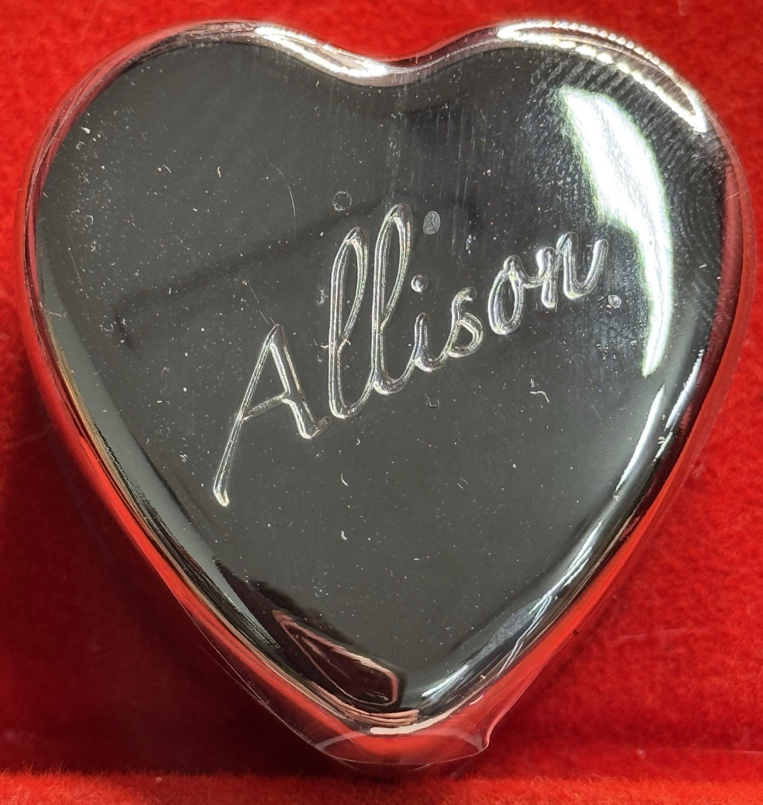 Allison Ganz Heart Trinket Box Velvet Lined 1.5” NIB Early 2000’s
