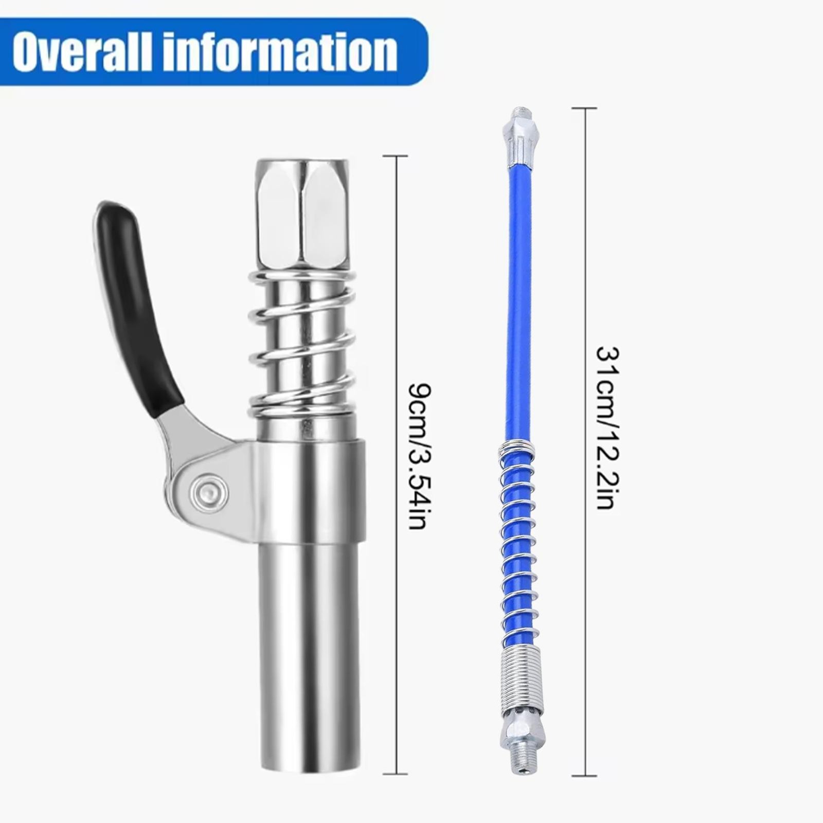 Locking Grease Coupler Universal Quick Release Steel Grease Nozzle