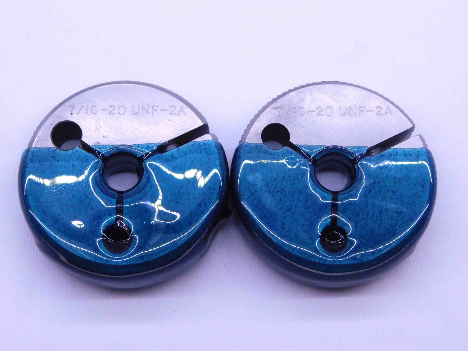 7/16 20 UNF 2A THREAD RING GAGES .4375 GO NO GO P.D.'S = .4037 & .3995 CHECK
